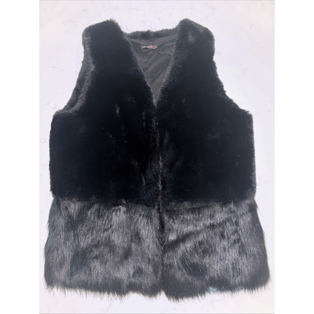 J. McLaughlin Luxurious Soft Thick Faux Fur Vest Multi Length Fur Women Sz Small